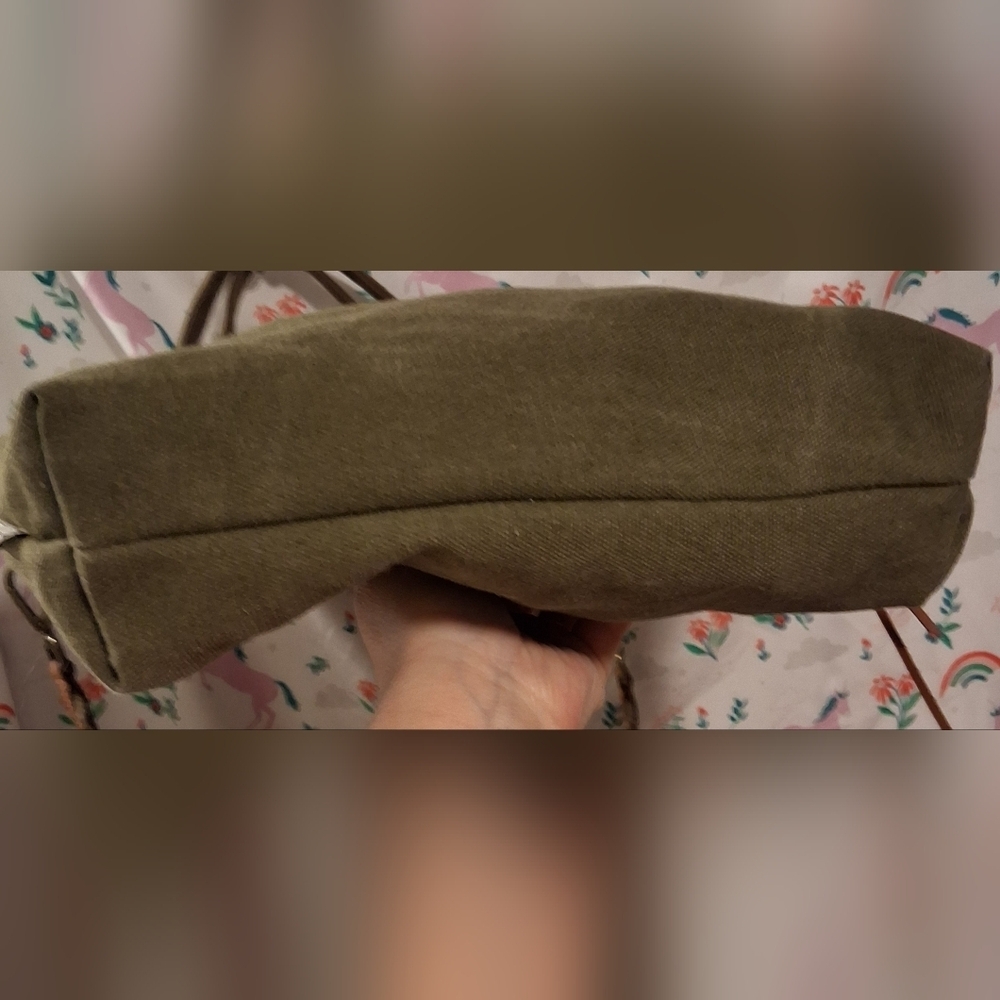 NWOT Feed 25 Go-To Army Green Durable Cotton Casual Unisex Tote Purse Bag - Picture 7 of 14